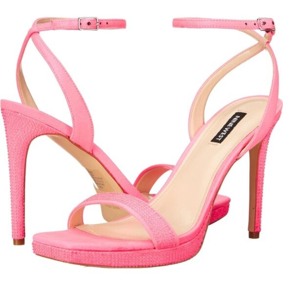 NWOT - Nine West Women's Zadien 2, Heeled Sandal, Neon Pink, Size 8 - Picture 1 of 16